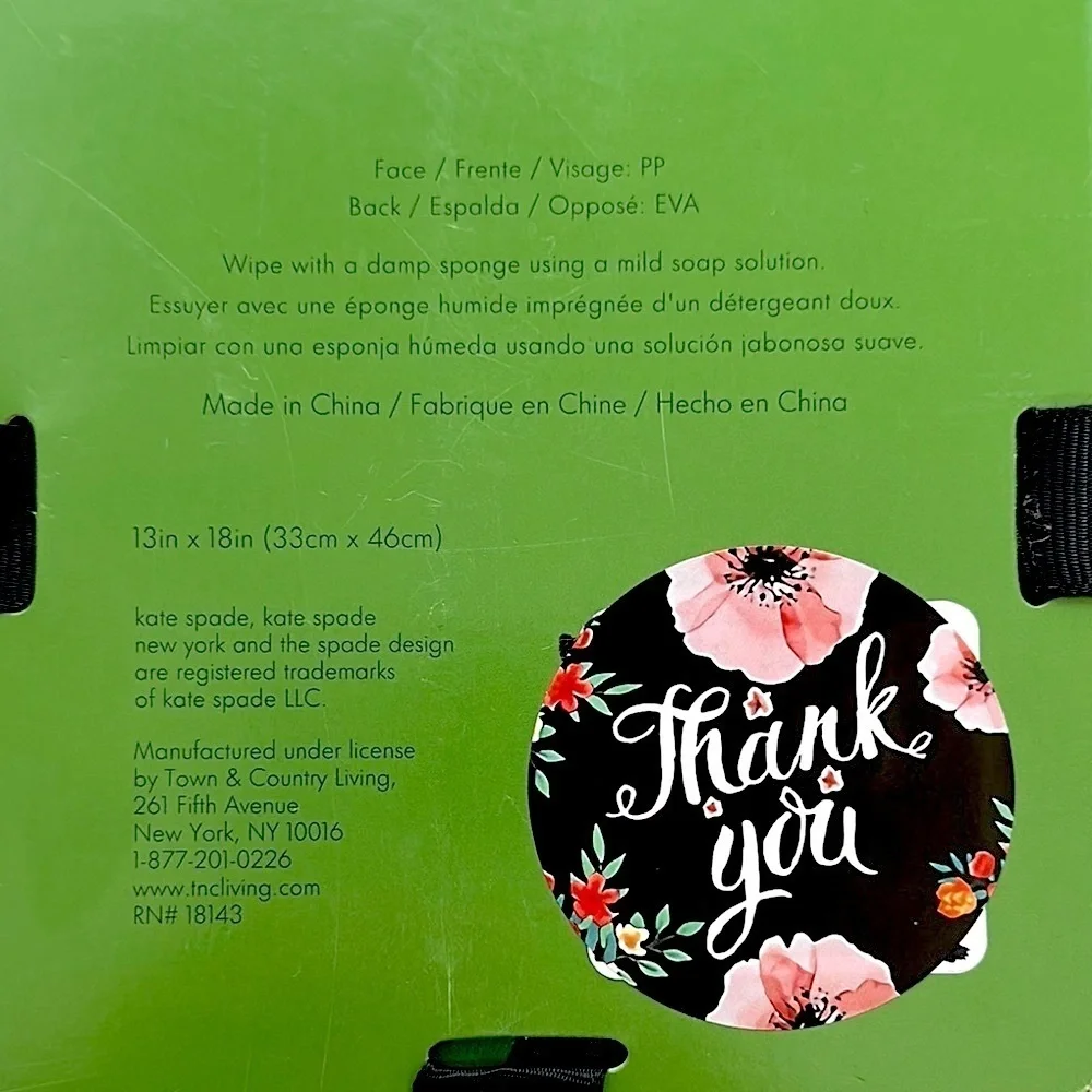 Kate Spade “CHEERS DARLING” Green and White Polka Dot Placemats